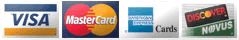 We accept most major credit cards!