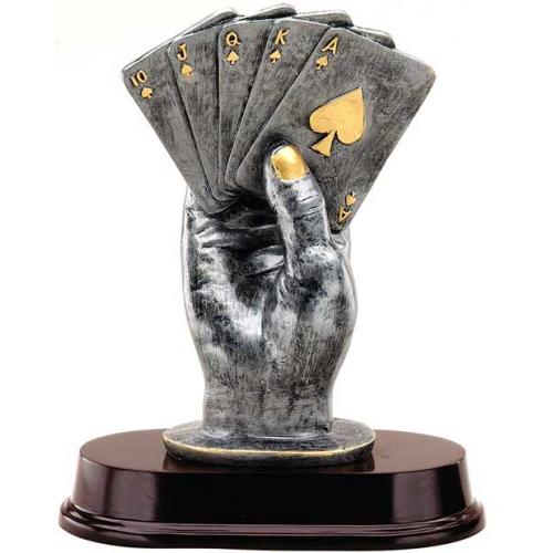 Card Hands Trophy Gold Playing Cards Trophies