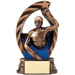 Swimming Male Running Star Trophy